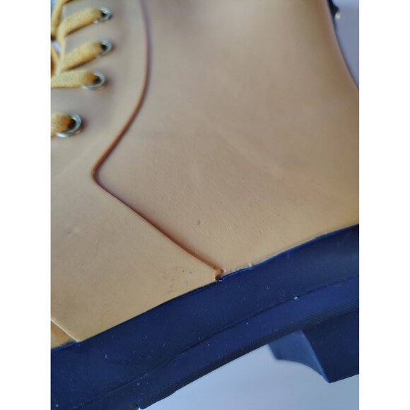 Tommy Hilfiger Renegade Rain Boots Womens 10 Yellow Blue Lace Up - Picture 10 of 10